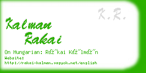 kalman rakai business card